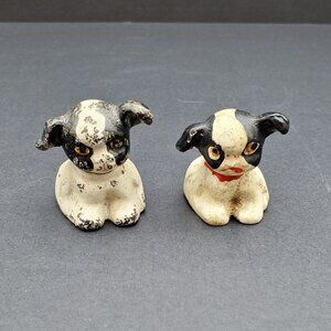 Miniature Cast Iron Pups Small Cast Iron Dogs Boston Terrier Figures Metal Puppy